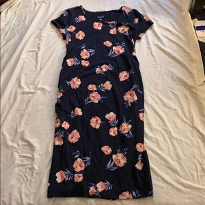 Navy Floral T-Shirt Dress